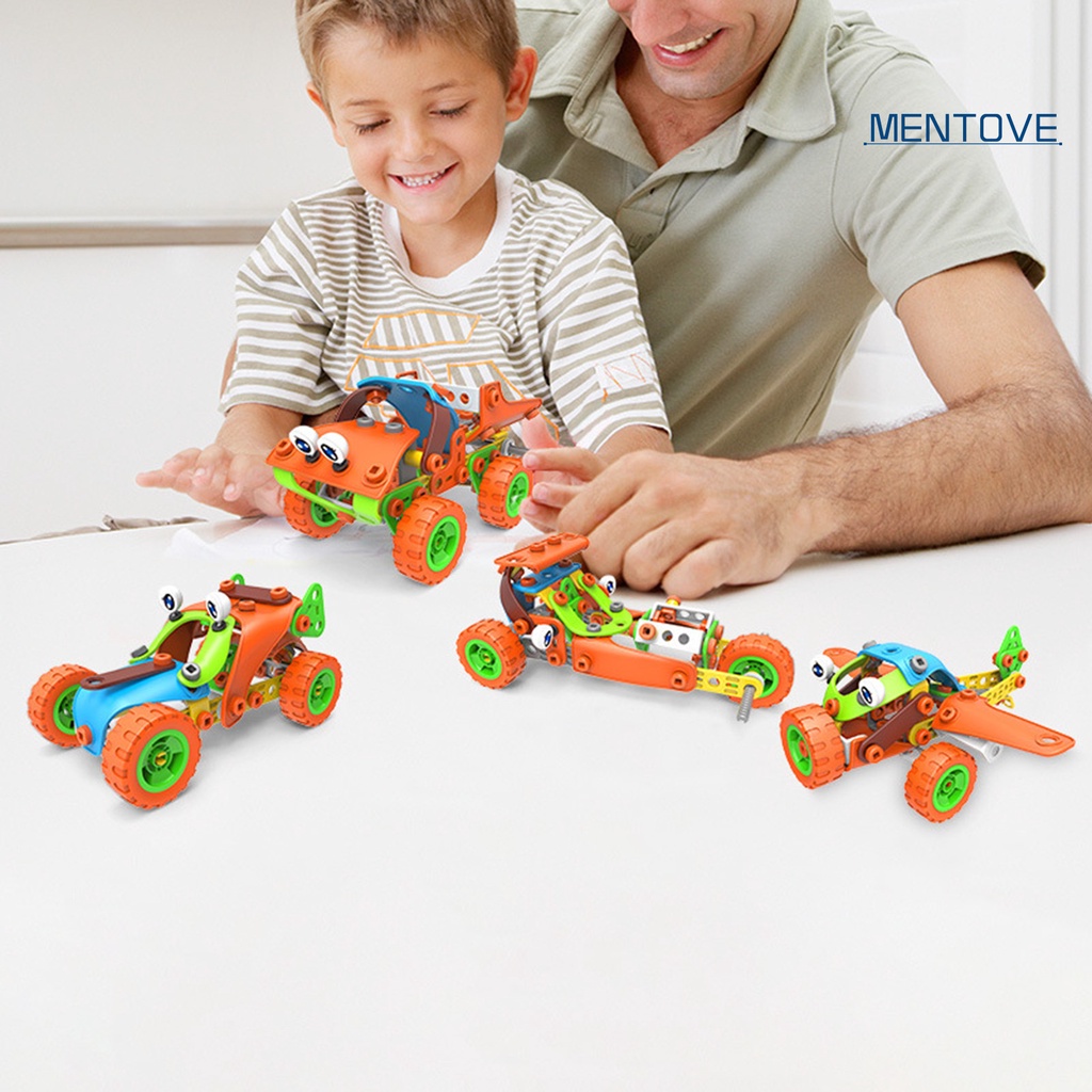 Đồ chơi trẻ em Lắp Ráp Xe 136 Mảnh Bằng Nhựa Đa Năng Cho Bé