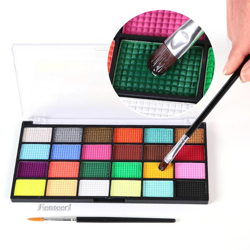 Bộ Màu Vẽ Mặt Và Cơ Thể Fenteer1 Kèm Cọ Cho Bé Hóa Trang Halloween