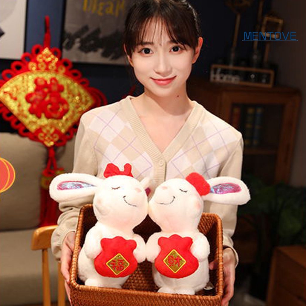 Thỏ Nhồi Bông 24cm May Mắn Phong Cách Trung Hoa Dễ Thương Cho Bé 2023