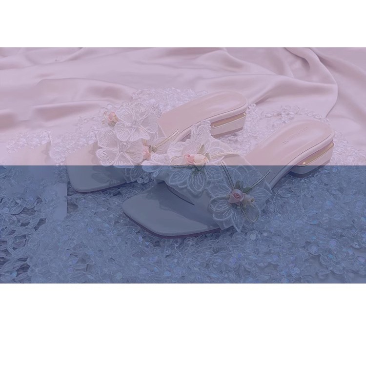 Duoya Tóc Thẳng ~ [Hàng Có Sẵn] [Hàng Có Sẵn] Sandal Đế Dày Bằng Da Thật Mềm Mại Đính Đá Thời Trang Mùa Hè Cho Nữ Miễn Phí Vậ