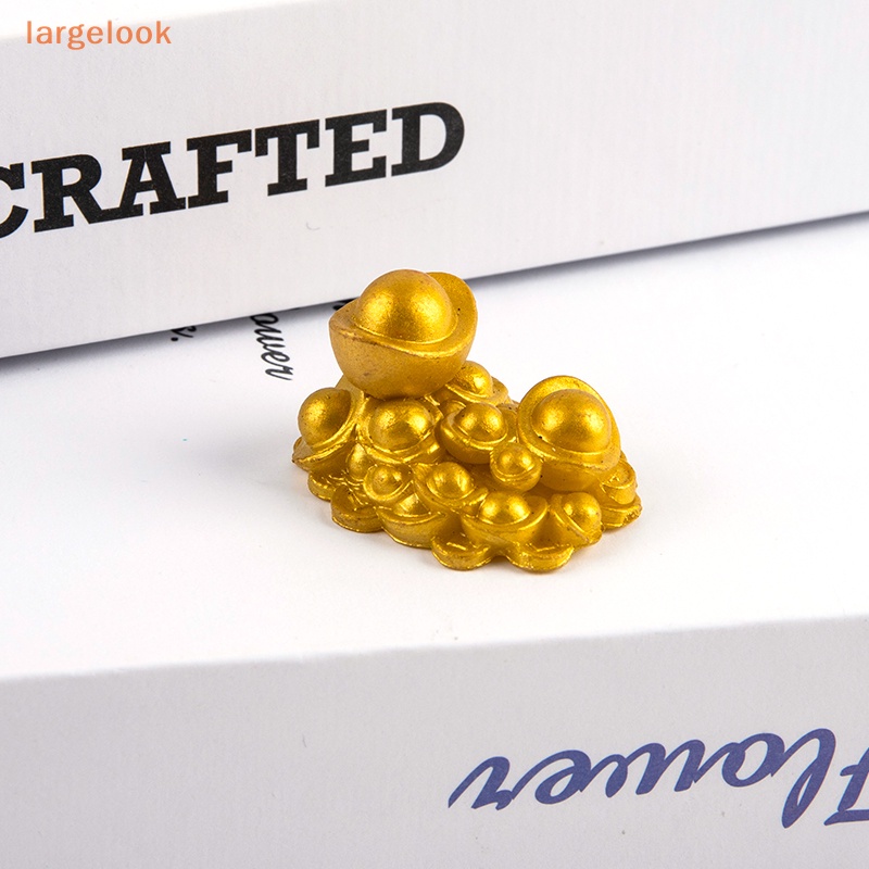 Đồ trang trí Nhà Búp Bê Yuanbao Fengshui Mini Màu Vàng Kim nghi ngờ Dùng Để Trang Trí