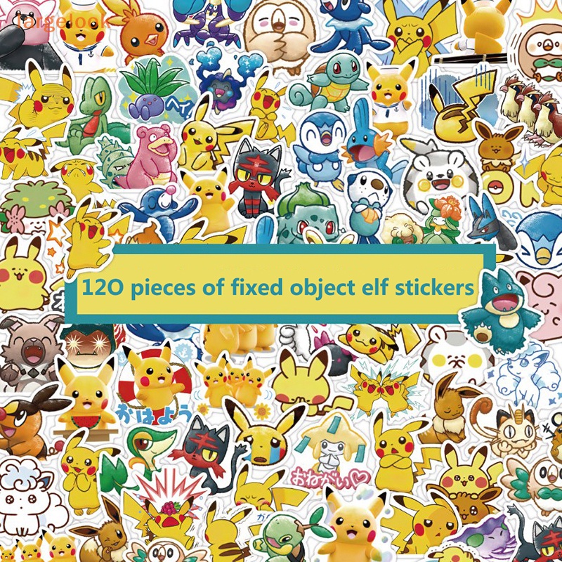 Bộ 60 Miếng Dán Hoạt Hình Pokemon Cho Bé