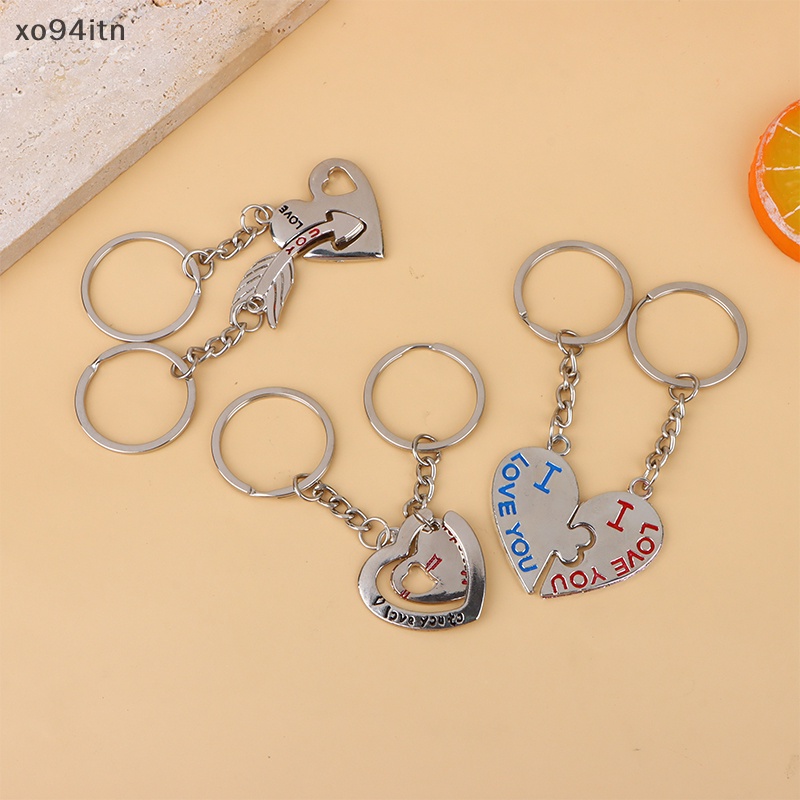 1 Cặp Móc Khóa Hợp Kim Kẽm Mạ Bạc Hình Trái Tim Thời Trang