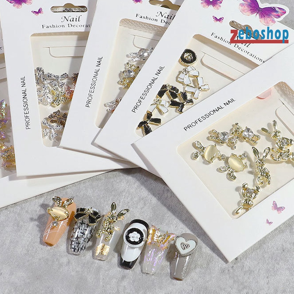 1 Túi Phụ Kiện Trang Trí Móng Tay Nghệ Thuật Nhiều Hình Dạng Không Phai Màu Bằng Hợp Kim AB Cực Quang Dành Cho Bạn Nữ