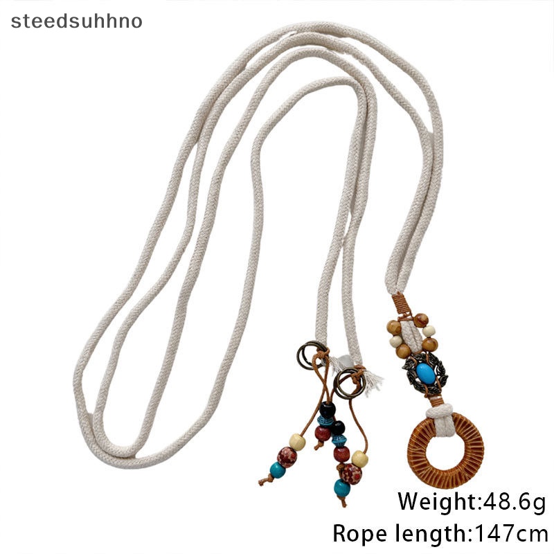 Thắt Lưng Bện Sợi Dây Thừng Có Khóa Tròn Phong Cách Vintage hhno