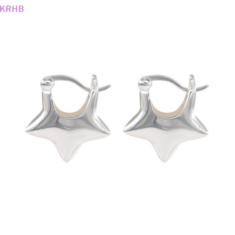 1 Đôi Khuyên Tai Hình Ngôi Sao Năm Cánh Bằng Kim Loại Thời Trang Cho Nữ Mới