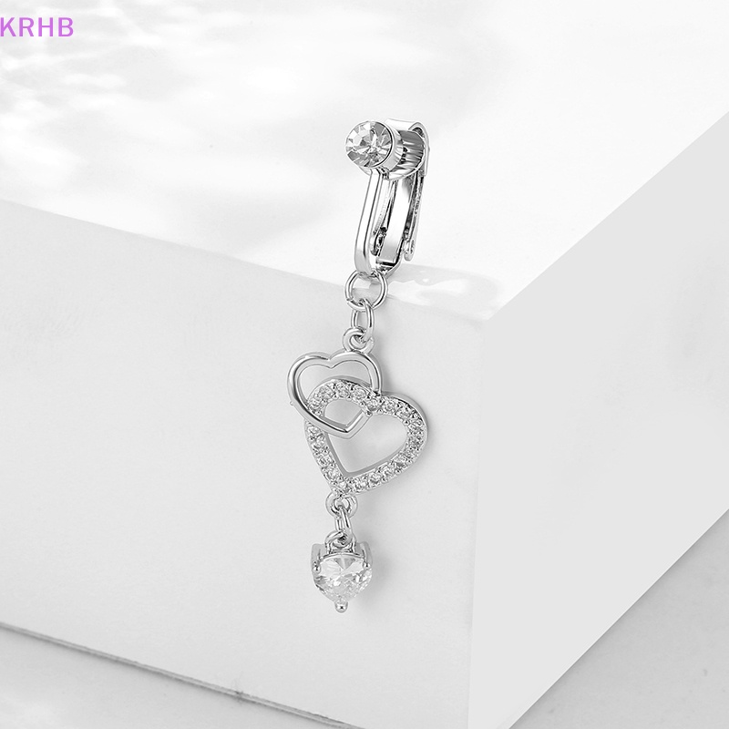 Khuyên Rốn Bằng Thép Không Gỉ Đính Đá Zircon Hình Trái Tim Thời Trang Dành Cho Nữ Mới