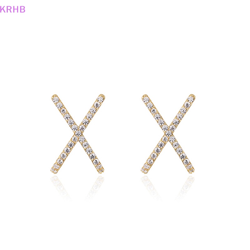 1 Đôi Khuyên Tai Chữ X Đính Đá Thời Trang Dành Cho Nữ Mới