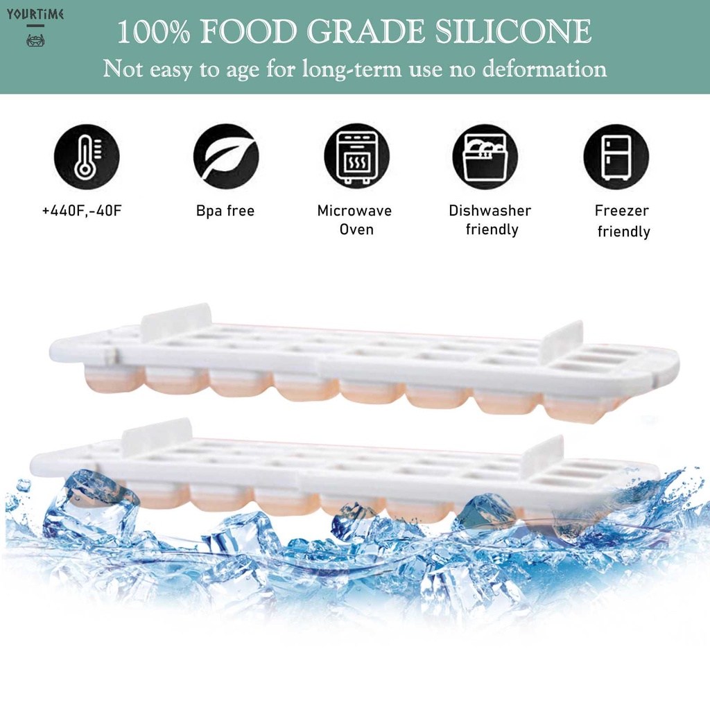 Khay Silicone Làm Đá Viên 24 / 48 Ô Chống Rò Rỉ