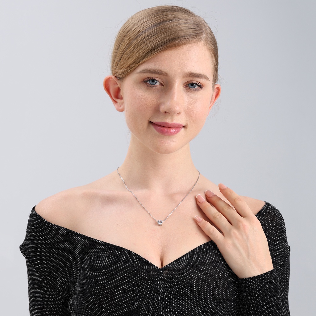 1 Vòng cổ Mặt Trái Tim Đính Đá Zircon Thời Trang