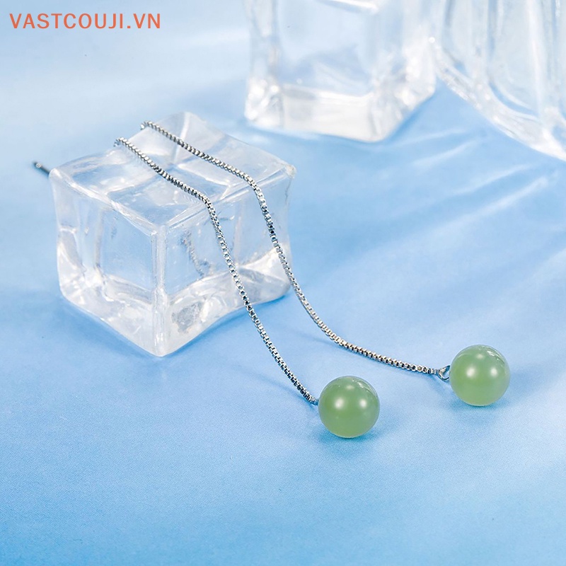 1 Đôi Khuyên Tai Chuỗi Hạt Tròn 8MM Thời Trang Cho Nữ