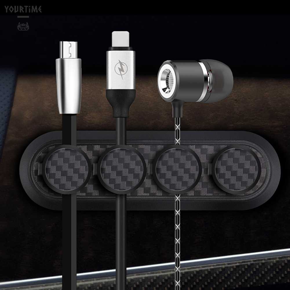 Kẹp Cố Định Dây Cáp USB Từ Tính Bằng Sợi Carbon Tiện Dụng