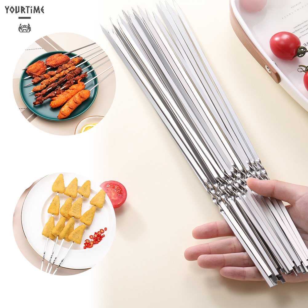 Bộ 20 Xiên Nướng BBQ Bằng Thép Không Gỉ Tái Sử Dụng Được