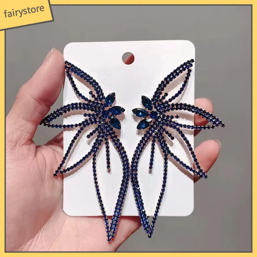 1 Đôi Bông Tai Hình Hoa Đính Đá Lấp Lánh