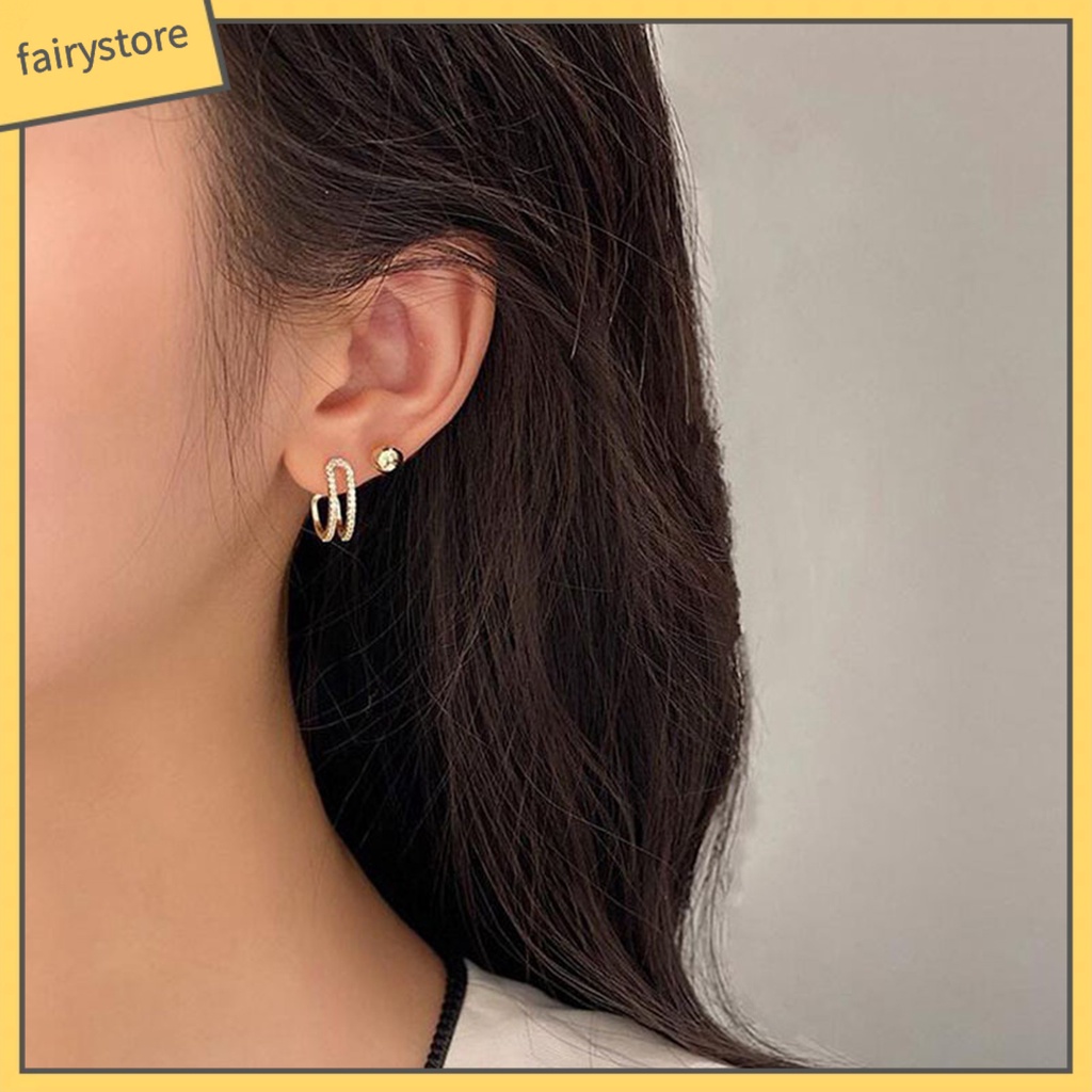 1 Đôi Bông Tai Đính Ngọc Trai Giả Độ Bóng Cao Chống Mài Mòn Thời Trang Cho Nữ