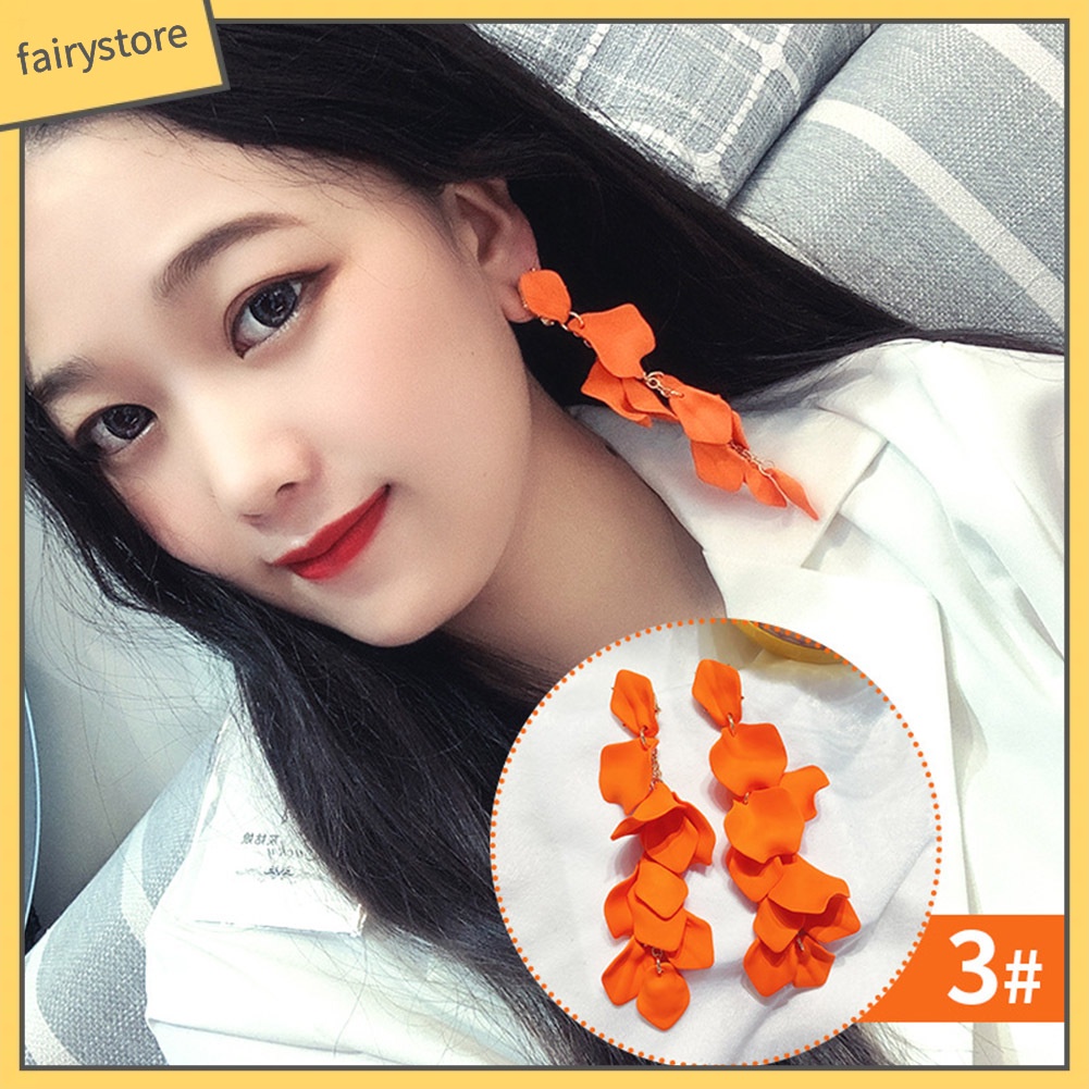 Bông Tai Hình Cánh Hoa Dạng Móc Thời Trang Dành Cho Nữ
