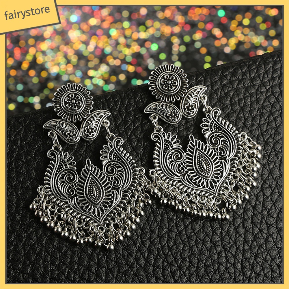 Khuyên Tai Nữ Hình Tròn Chạm Khắc Thời Trang