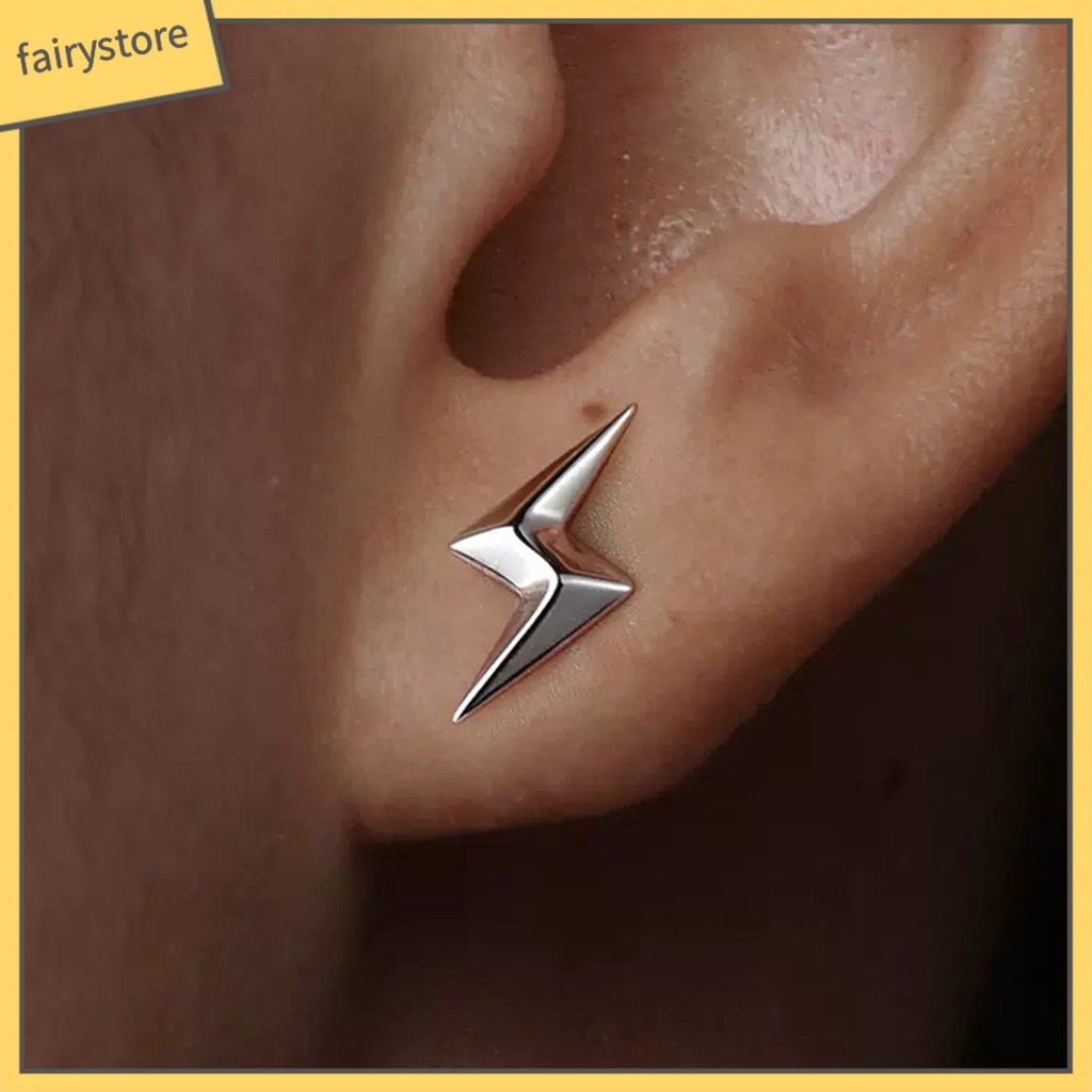 [FRO] 1 Đôi Bông Tai Nam Hình Học Ba Chiều Bằng Niken Cao Cấp Cá Tính