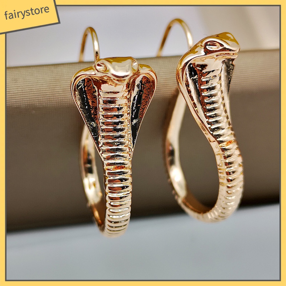 Khuyên Tai Móc Lủng Lẳng Mặt Hình Rắn Cobra Chạm Khắc Cổ Điển Cho Nữ [FRO]