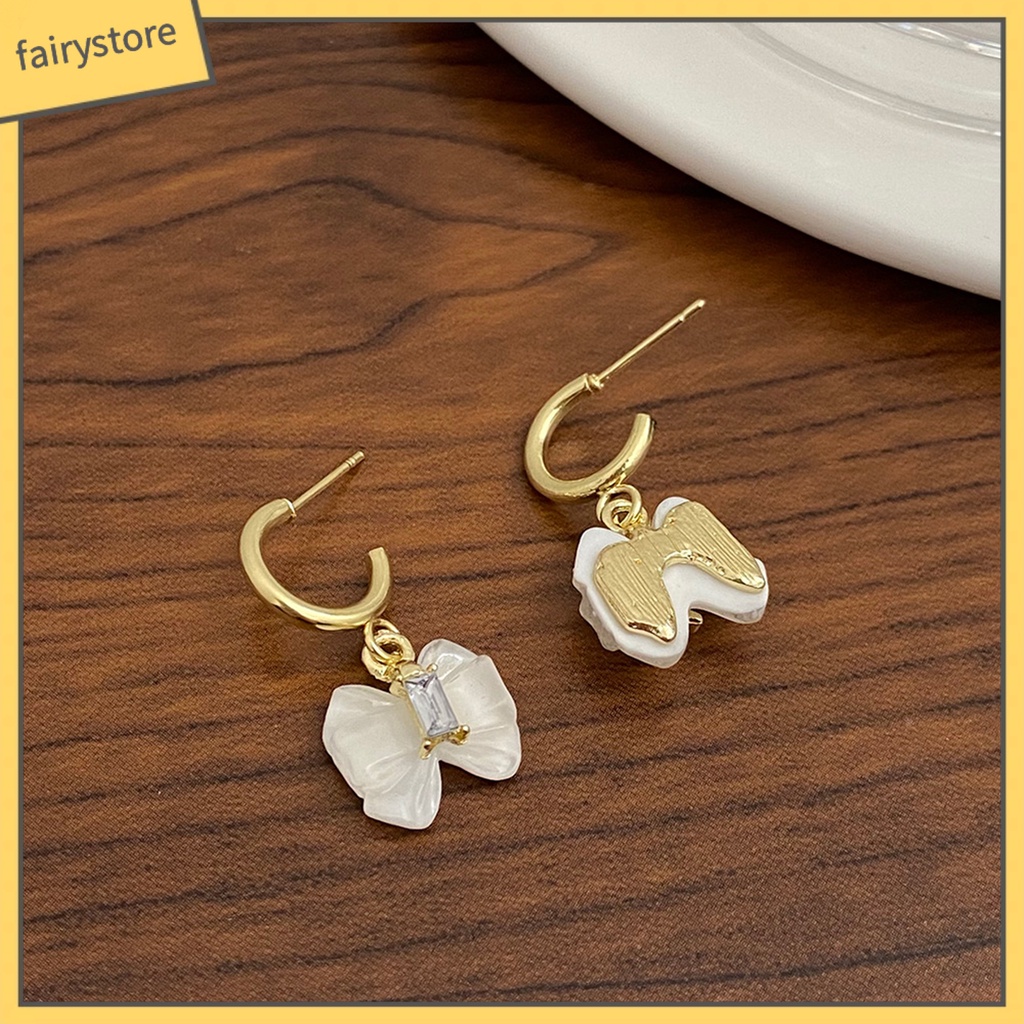 1 Đôi Bông Tai Hình Nơ Đính Đá Trong Suốt Dành Cho Cô Dâu