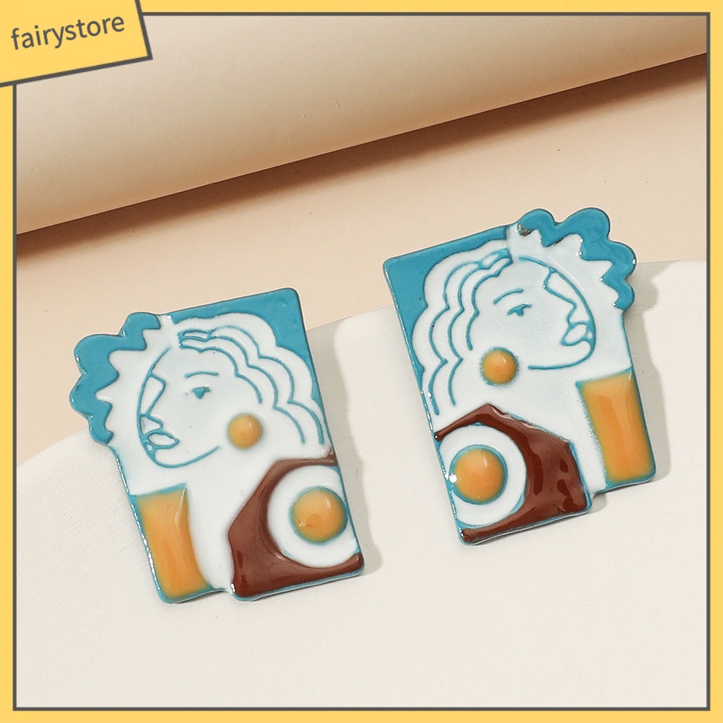 [FRO] Bông Tai Hợp Kim Họa Tiết Chân Dung Maya Sacrificial Thời Trang Dự Tiệc