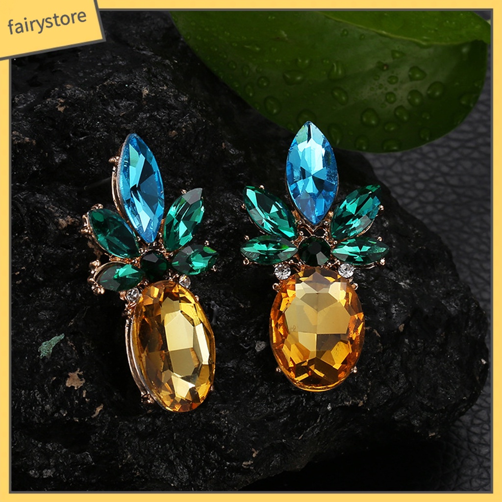 [FRO] 1 Đôi Bông Tai Hình Quả Dứa Công Sở Cho Nữ Thanh Niên