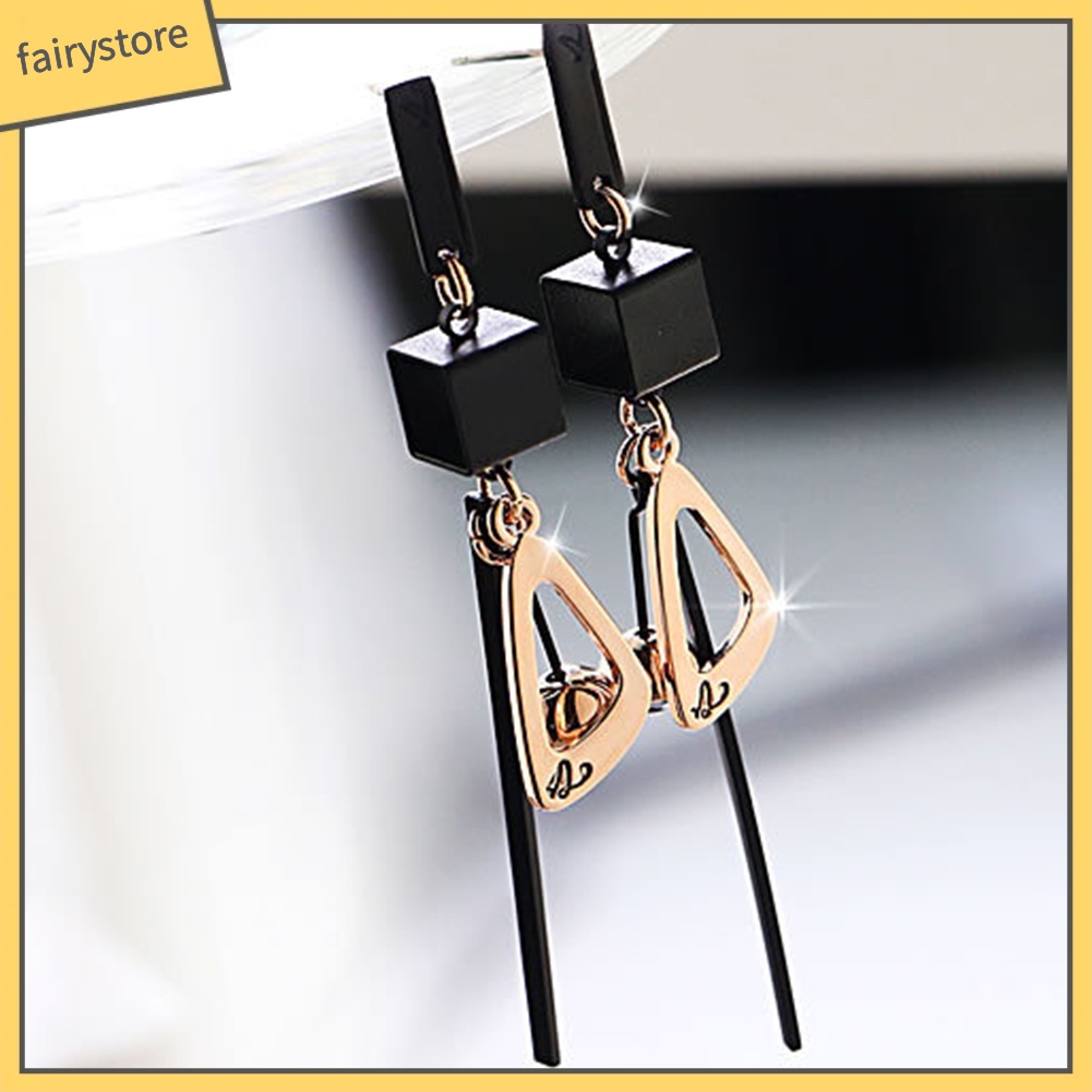 Đôi Bông Tai Dáng Dài Họa Tiết Hình Học Thời Trang Cho Nữ