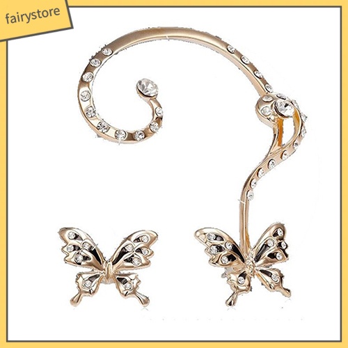 Khuyên Vành Tai Hình Bướm Đính Đá Thời Trang Cho Nữ