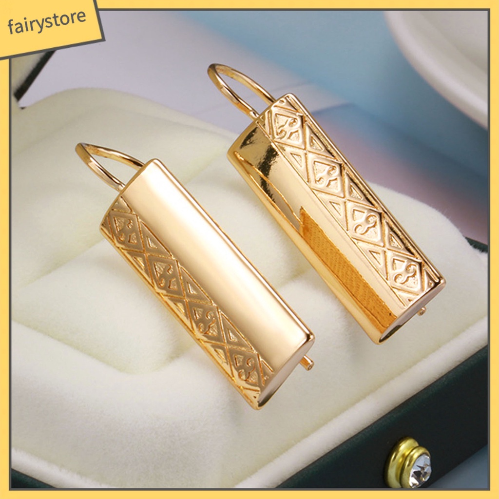 [FRO] 1 Đôi Bông Tai Móc Hình Chữ Nhật Bằng Hợp Kim Bắt Mắt Nghệ Thuật Cho Kỳ Nghỉ