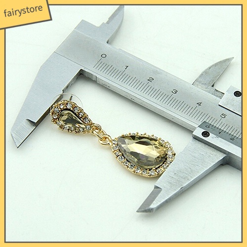 Bông Tai Hình Giọt Nước Đính Đá Sang Trọng Cho Cô Dâu