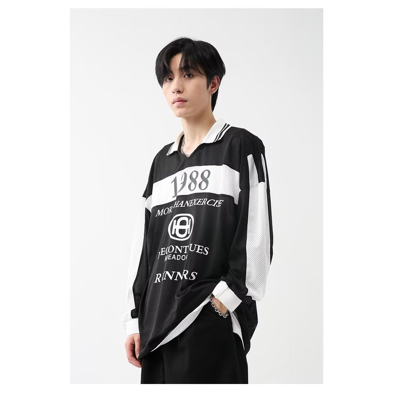 Áo Sơ Mi Tay Dài In Họa Tiết Độc Đáo Thời Trang Đường Phố Mỹ