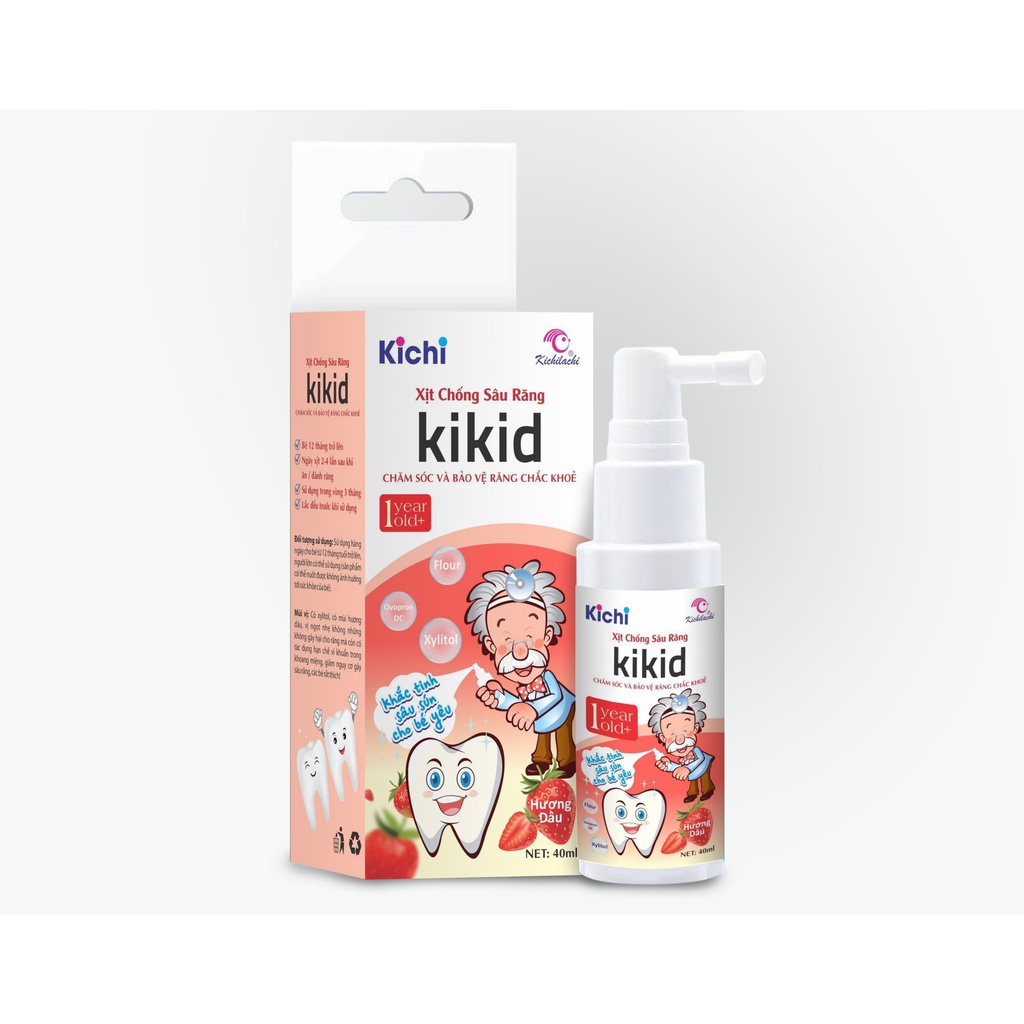 Xịt Chống Sâu Răng Kikid Kichi 2 Màu Xanh - Đỏ An Toàn Cho Bé embe.s