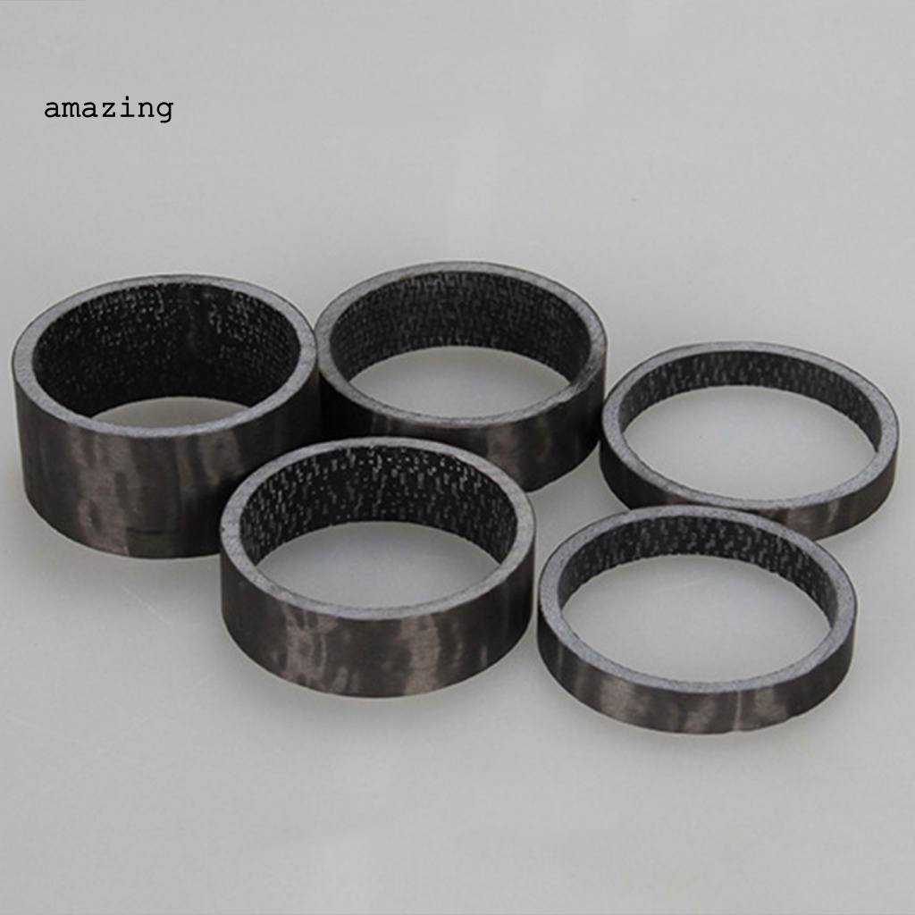 Bộ 5 Vòng Đệm Cổ Xe Đạp Bằng Sợi Carbon 5mm / 10mm / 15mm