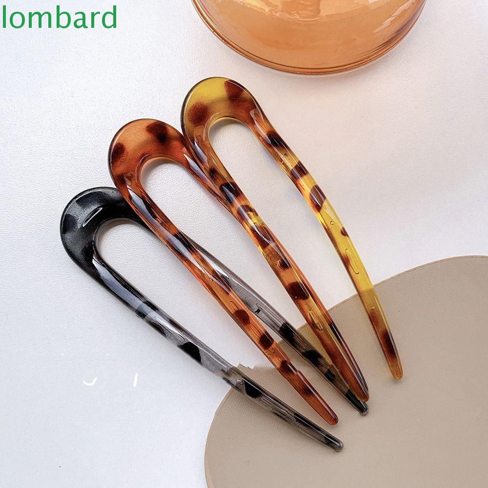 Trâm Cài Tóc Hình Chữ U Họa Tiết Da Báo Phong Cách Hàn Quốc