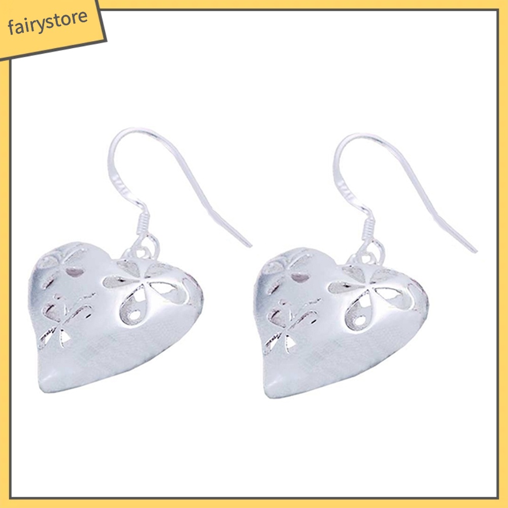 Bông Tai Mạ Bạc Hình Hoa / Bướm / Trái Tim Dễ Thương Thời Trang Cho Nữ