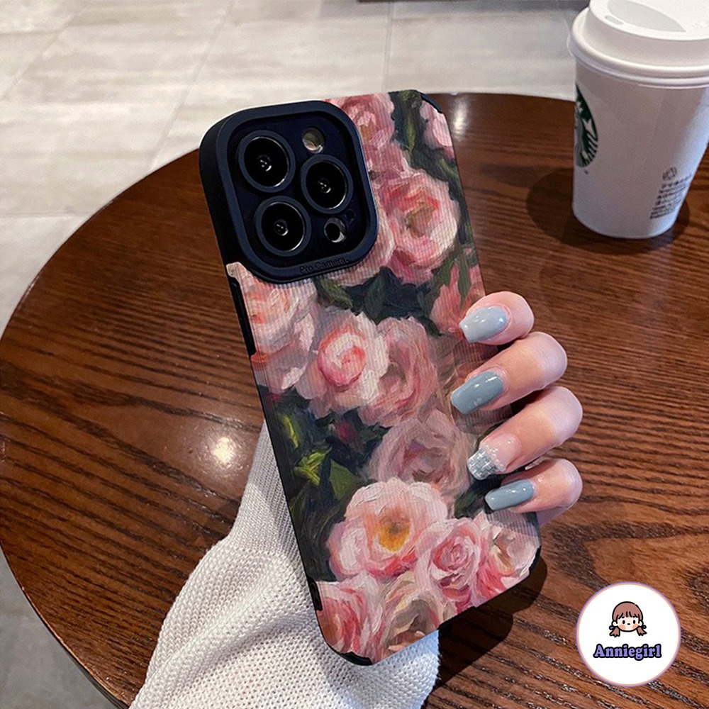 Ốp Điện Thoại Da TPU Mềm Nhám Họa Tiết Hoa Hồng Vintage Cho IPhone 14 Pro Max 13 Pro Max 12 X XS XR XS Max 7 8 Plus