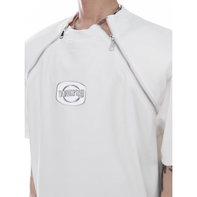 Áo Thun Tay Ngắn Khóa Kéo Đôi Phong Cách Đường Phố Thời Trang Mùa Hè Cho Nam