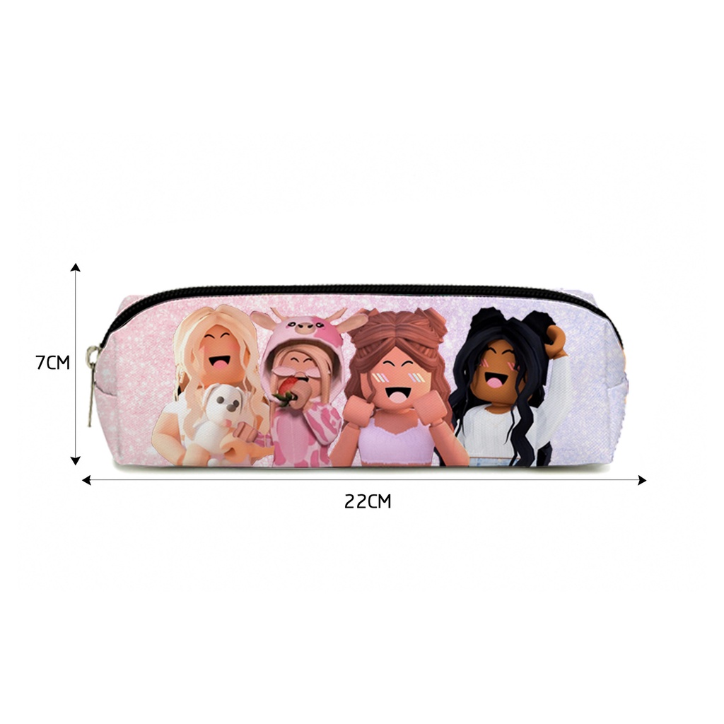 Set 2 Món Ba Lô + Túi Đeo Chéo + Bóp Viết Họa Tiết Hoạt Hình Roblox Dễ Thương Cho Bé