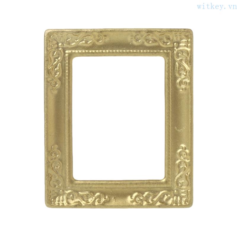 Mô Hình Đồ Nội Thất Khung Vàng Mini 1 / 12 Khung Gương Cổ Điển DIY