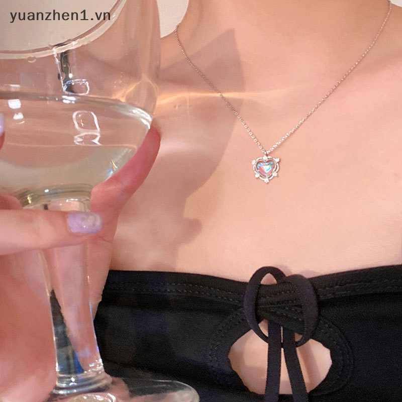 Vòng cổ Mặt Trái Tim Màu Hồng / Trắng Y2K Thời Trang Cho Nữ