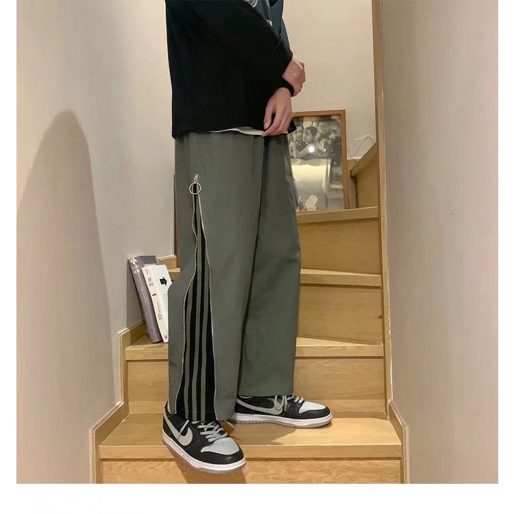 Quần Dài Ống Rộng Phong Cách Đường Phố Hàn Quốc Cá Tính Cho Nam