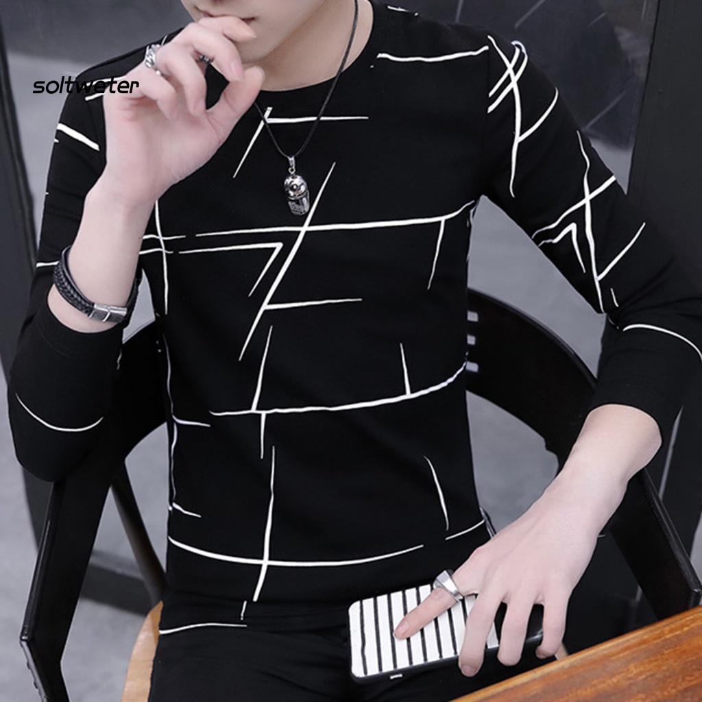 Áo Thun Tay Dài Cổ Tròn Mềm Mại Thoải Mái Giữ Ấm Mùa Xuân Cho Nam