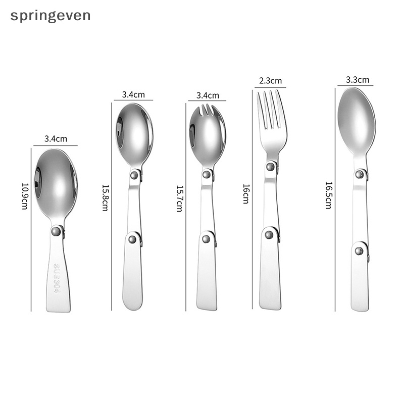 Bộ Muỗng Nĩa Bằng Thép Không Gỉ 304 Thiết Kế Nhỏ Gọn Tiện Dụng