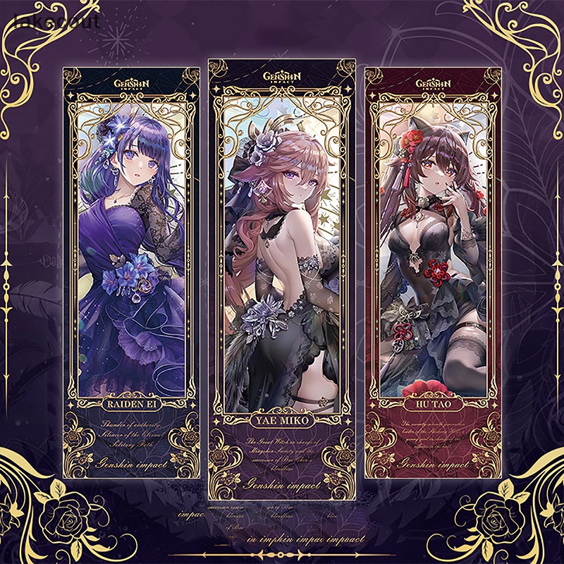 Thẻ Đánh Dấu Trang Sách Hai Mặt Laser Ánh Đồng Hình Anime Dễ Thương