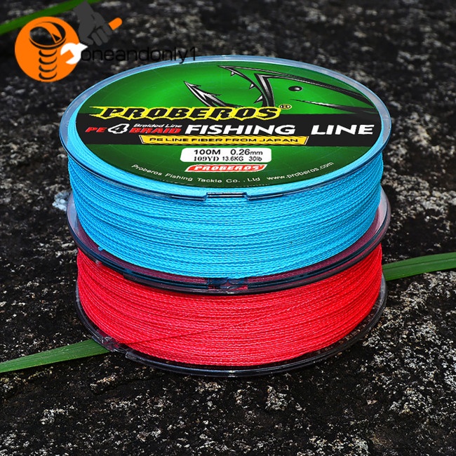 1 Cuộn Dây Câu Cá Bện 4 Sợi Chất Lượng Cao 0.4M 100m#-10# Cuộn Dây Pe Bện 6-100lb Siêu Co Giãn Nhiều Màu