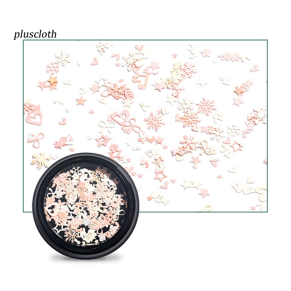 Hộp 100 Hạt Kim Sa Siêu Mỏng Hình Bông Tuyết Trang Trí Móng Tay