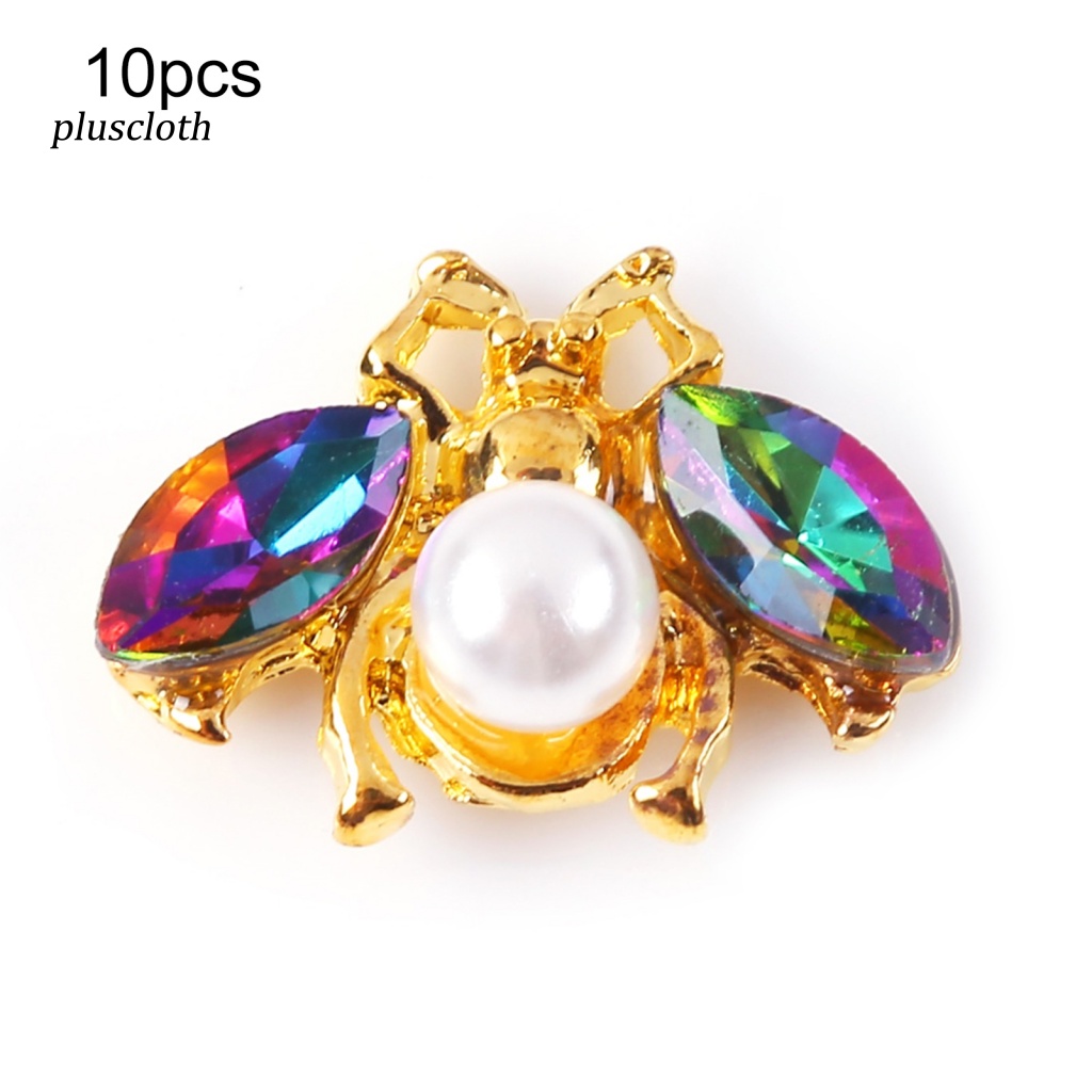 Set 10 Phụ Kiện Trang Trí Móng Tay 3D Hình Chú Ong Đính Đá Xinh Xắn