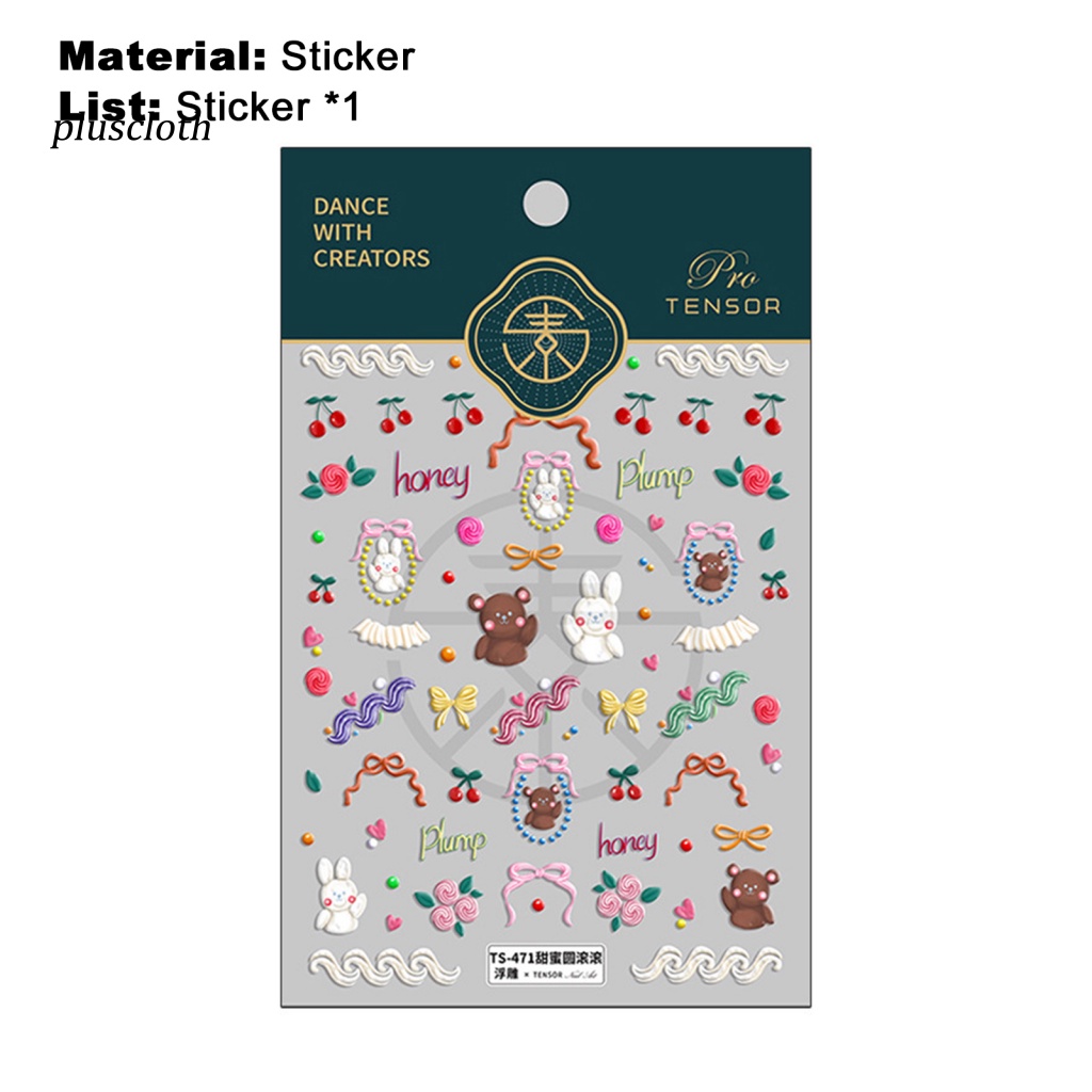 &lt; Pluscloth &gt; Hình Dán Móng Tay Mini Hoạt Hình Quyến Rũ Cho Nữ