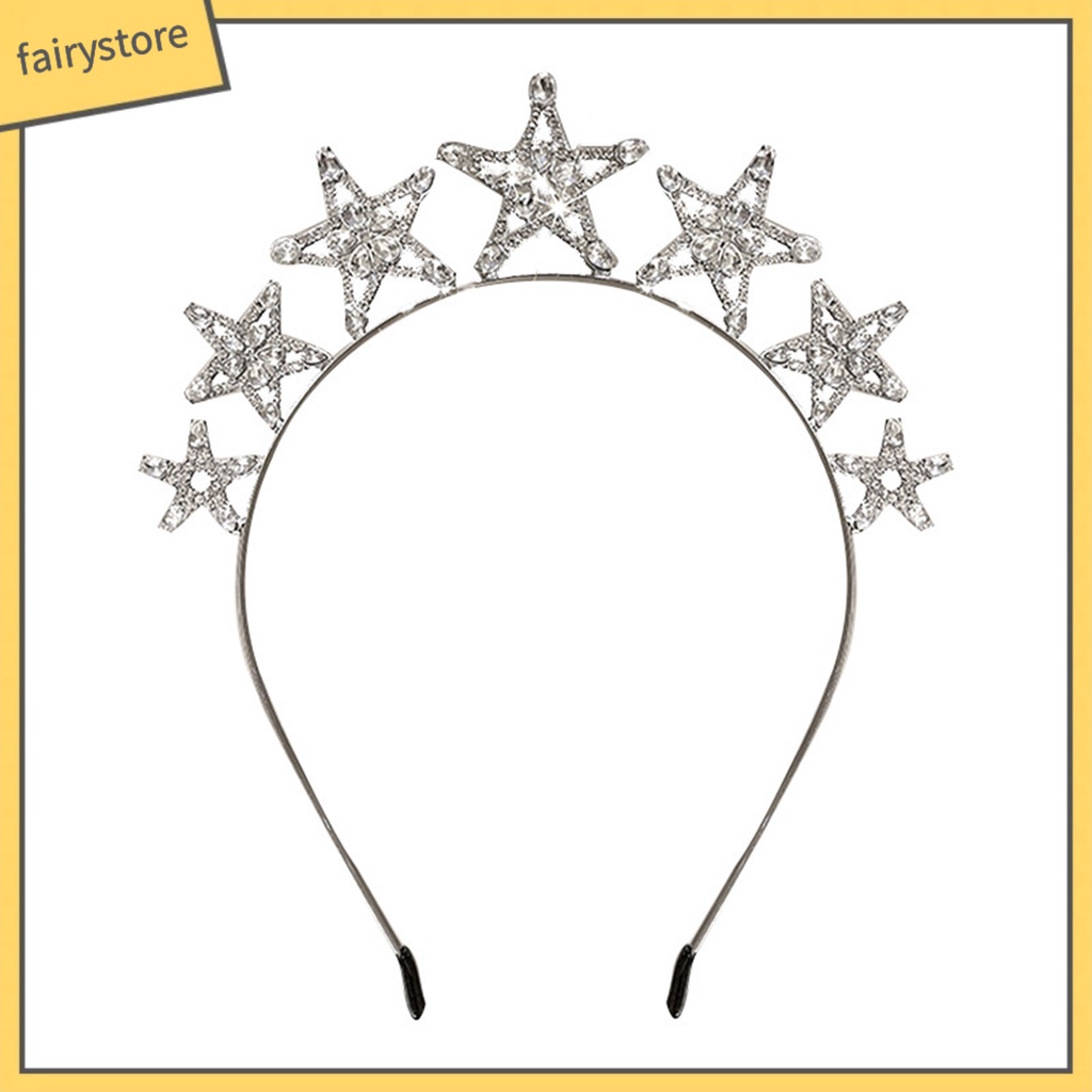 Băng Đô Cài Tóc Hình Ngôi Sao Đính Đá Lấp Lánh Thời Trang Cho Nữ