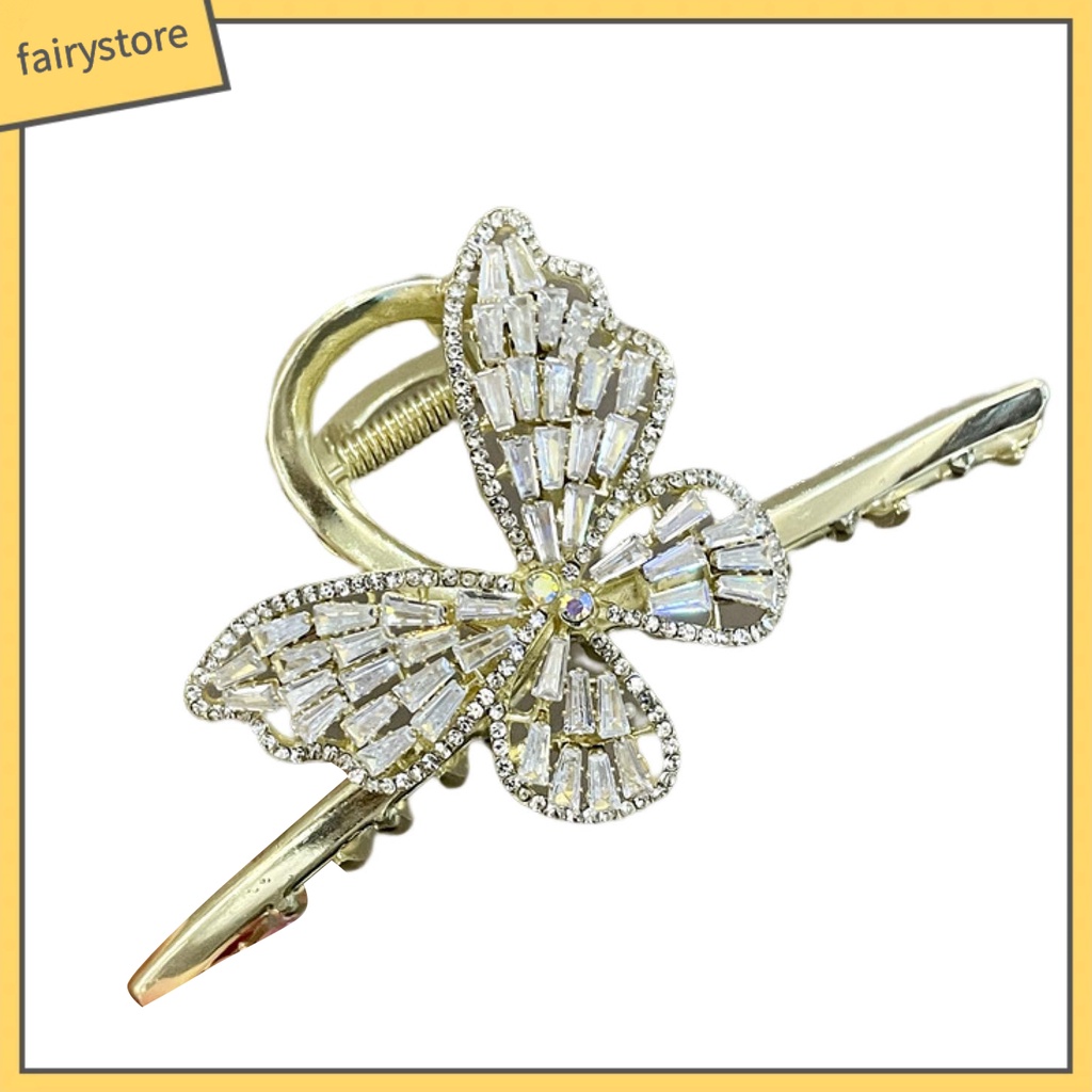 [FRO] Kẹp Tóc Có Răng Đính Đá Zirconia Mượt Mà Chống Biến Dạng Trang Trí Tóc Sáng Bóng Tinh Tế